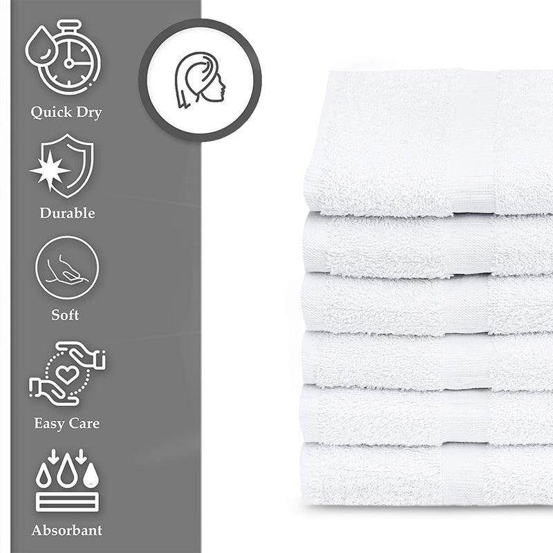 GOLD TEXTILES 24 PCS New White 20X40 Cotton Blend Economy Bath Towels Soft & Quick Dry Salon Hair Towel-Gym Towel (2 Dozen) - Image 3